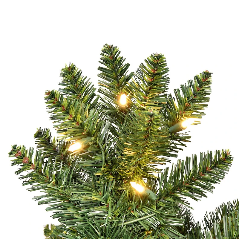 7.5ft. Pre-Lit Chapel Pine Artificial Christmas Half Tree, Warm White Dura-Lit® LED Lights
