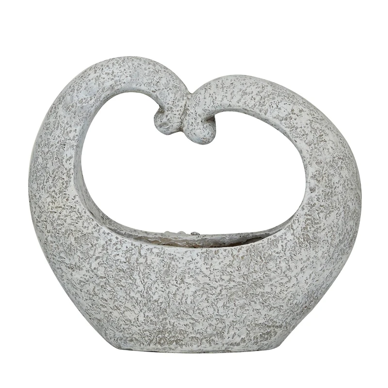Gray Fiberglass Planter with Stone Mosaic Design