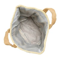 Hello Honey® 24" Modern Boho Woven Jute Bag with Waterproof Liner and Contemporary Pattern