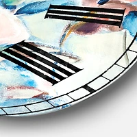 Designart 'Abstract Pink Flowers Farmhouse Waterpainting Farmhouse Wall Clock