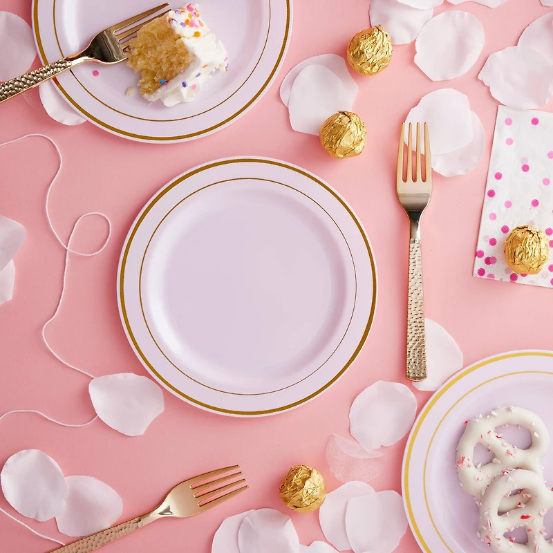 7.5" Round Lunch Plates with Gold Trim by Celebrate It™, 10ct.