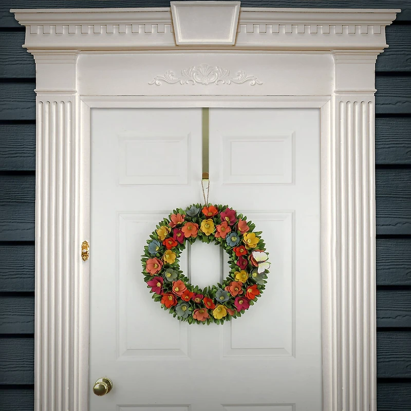 20" Spring Floral & Butterfly Wreath