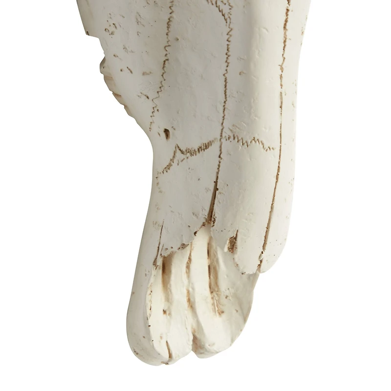 White Farmhouse Skull Polystone Wall Decor, 12" x 16"