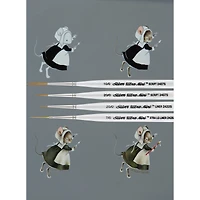 Silver Brush Limited Ultra Mini® White handles detail Brushes, Set of 4