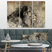 Designart - Lion in Sepia