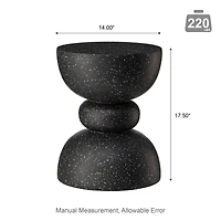 Glitzhome® 17.5" Multifunctional Faux Terrazzo Garden Stool