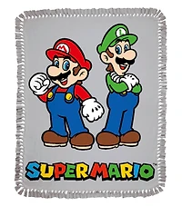 Super Mario™ 48" Mario & Luigi No Sew Fleece Throw Kit