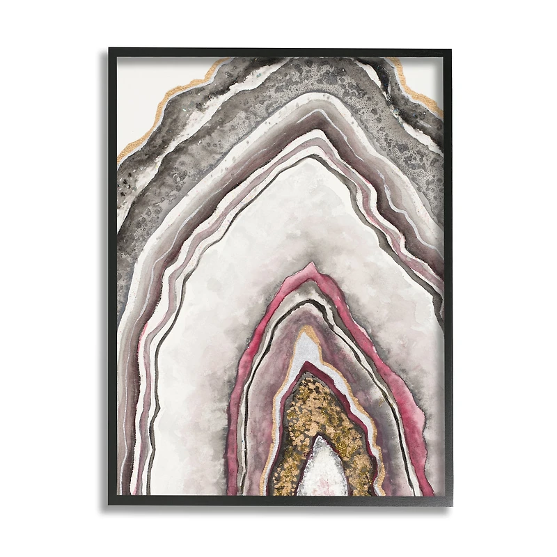 Stupell Industries Pink Neutral Geode Rock Framed Wall Art