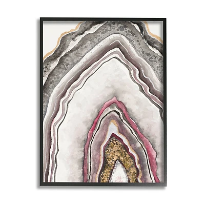 Stupell Industries Pink Neutral Geode Rock Framed Wall Art