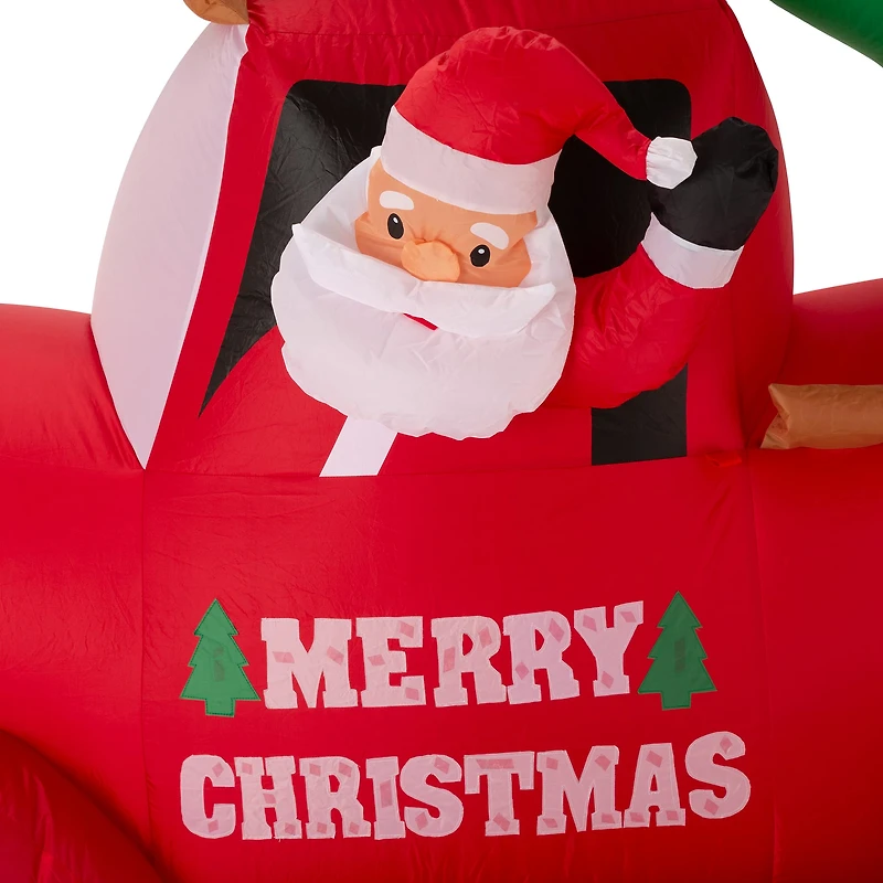 Glitzhome® 7ft. Inflatable Santa Claus On Truck