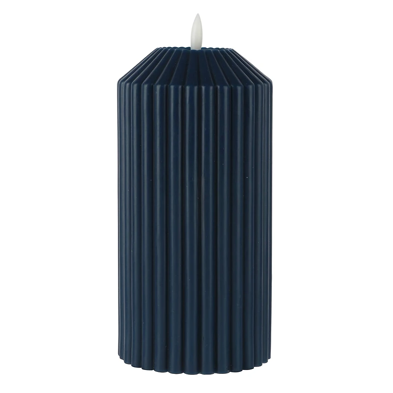 8" Ribbed Wax LED Pillar Candle by Ashland