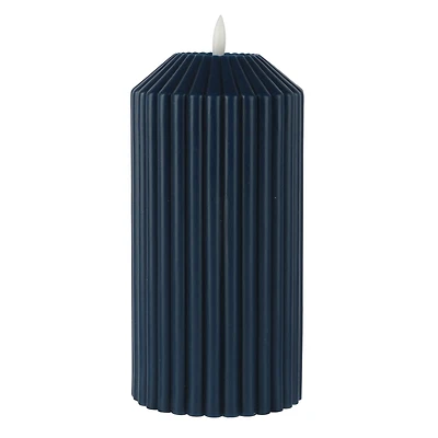 8" Ribbed Wax LED Pillar Candle by Ashland
