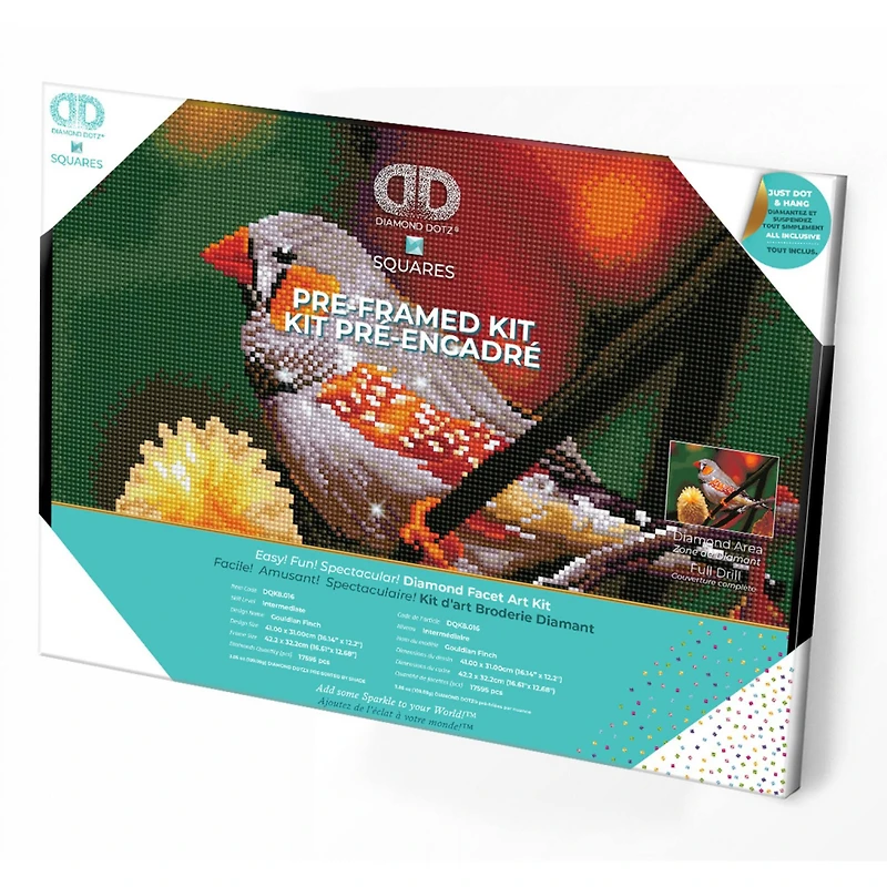 Diamond Dotz® Intermediate Gouldian Finch Pre-Framed Diamond Painting Kit