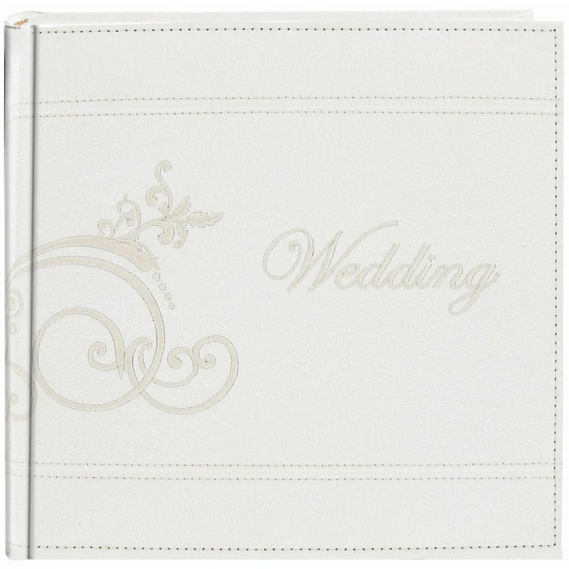 Pioneer® Wedding Embroidered Scroll Leatherette Photo Album, 8" x 8"