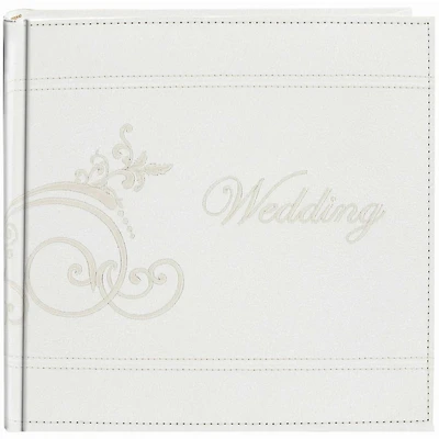 Pioneer® Wedding Embroidered Scroll Leatherette Photo Album, 8" x 8"
