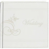 Pioneer® Wedding Embroidered Scroll Leatherette Photo Album, 8" x 8"
