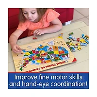 Lift & Learn Puzzle - USA Map: 40 Pcs