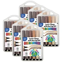 The Pencil Grip Magic Stix Triangular Global Skin Tone Washable Markers, 6 Packs of 12