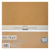 12 Packs: 100 ct. (1,200 total) Kraft 8" x 8" Cardstock Paper by Recollections™