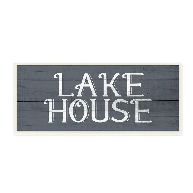 Stupell Industries Blue Lake House Sign Wooden Wall Plaque