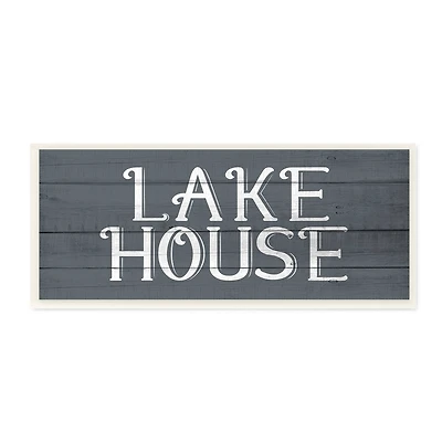 Stupell Industries Blue Lake House Sign Wooden Wall Plaque
