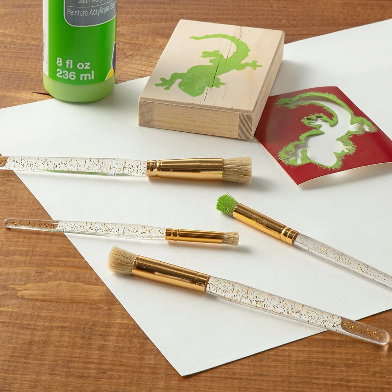 Short Flat Stencil Brush Set by Craft Smart®, 4 Pack