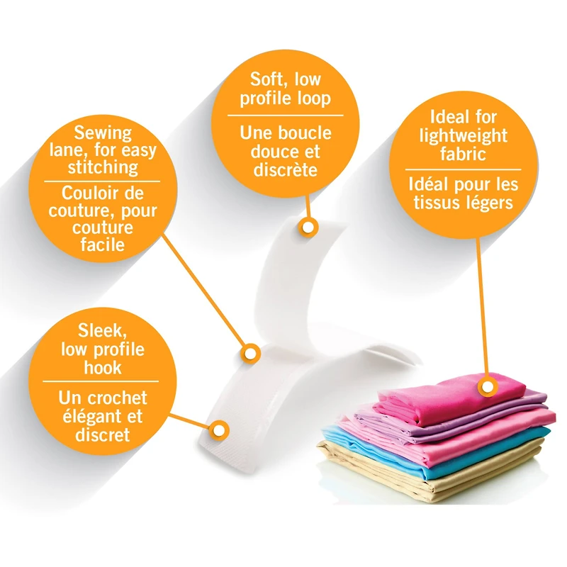 VELCRO® Brand Sleek & Thin™ White Sew On Fastener Roll