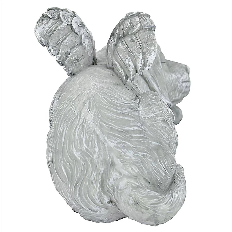 Design Toscano 10" Antique Stone Dog Memorial Angel Statue