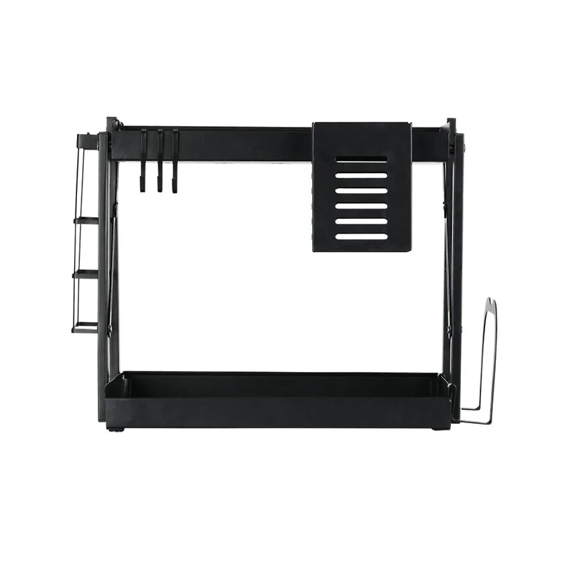 Household Essentials 12" Black Metal 2-Tier Countertop Caddy