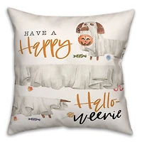 Have a Happy Halloweenie Throw Pillow