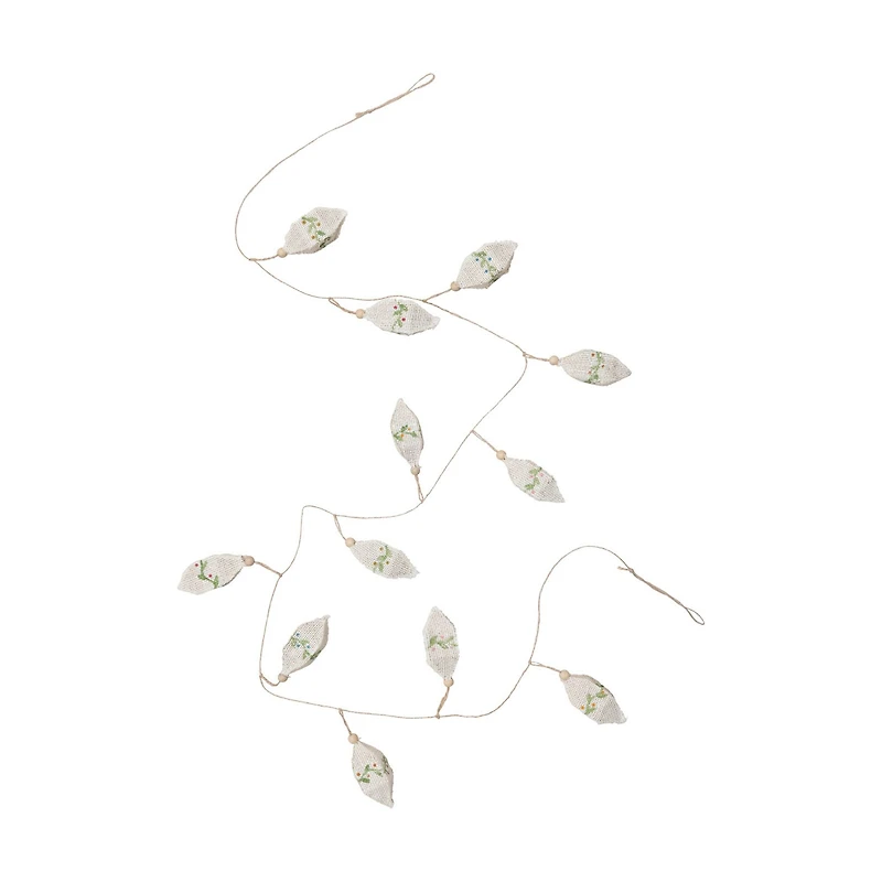 Hello Honey® 8ft. Natural & Green Hand-Painted Burlap Wrapped Garland