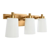 Hello Honey® Robert Stevenson Lighting Sullivan Park Frosted Glass & Metal 3-Light Vanity