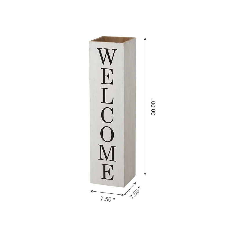 Glitzhome® 30" Double Sided Whitewashed Wooden Porch Vase