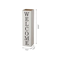 Glitzhome® 30" Double Sided Whitewashed Wooden Porch Vase