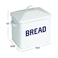 Hello Honey® 13.5" White Chic Farmhouse Enameled Bread Box