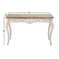 White Farmhouse Wood Console Table, 30" x 46"