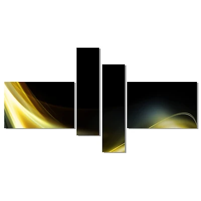 Designart - Gold in Black Upward Lines