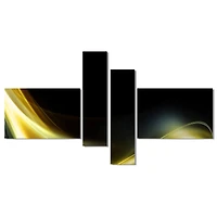 Designart - Gold in Black Upward Lines