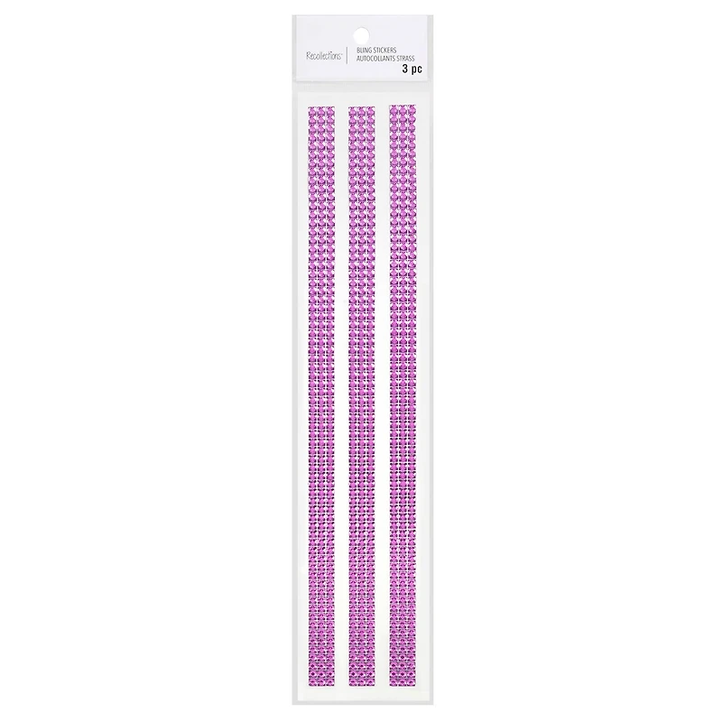 12 Packs: 3 ct. (36 total) Violet Border Bling Stickers by Recollections™