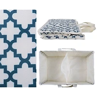Navy Polyester Lattice Rectangle All Purpose Storage Bin