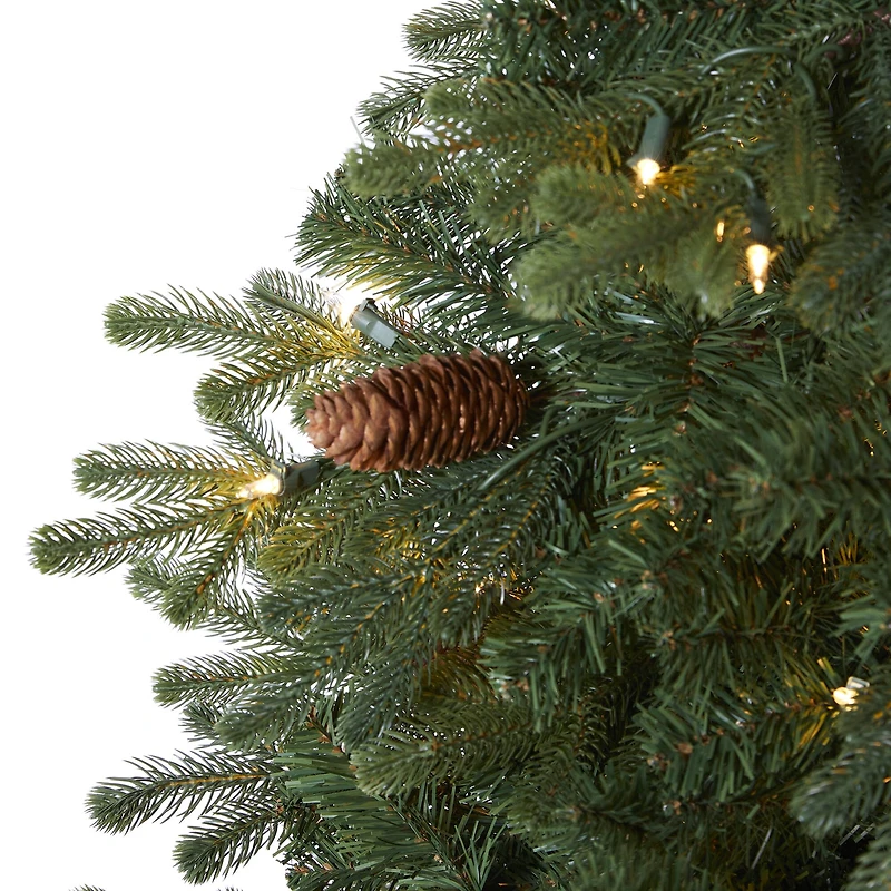 5.5ft. Pre-Lit Yukon Mountain Fir Artificial Christmas Tree, Clear Lights