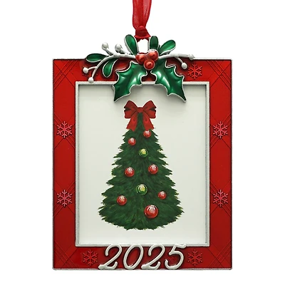 2" x 2.5" Red, White & Green Holly & Berry Ornament Frame by Studio Décor®