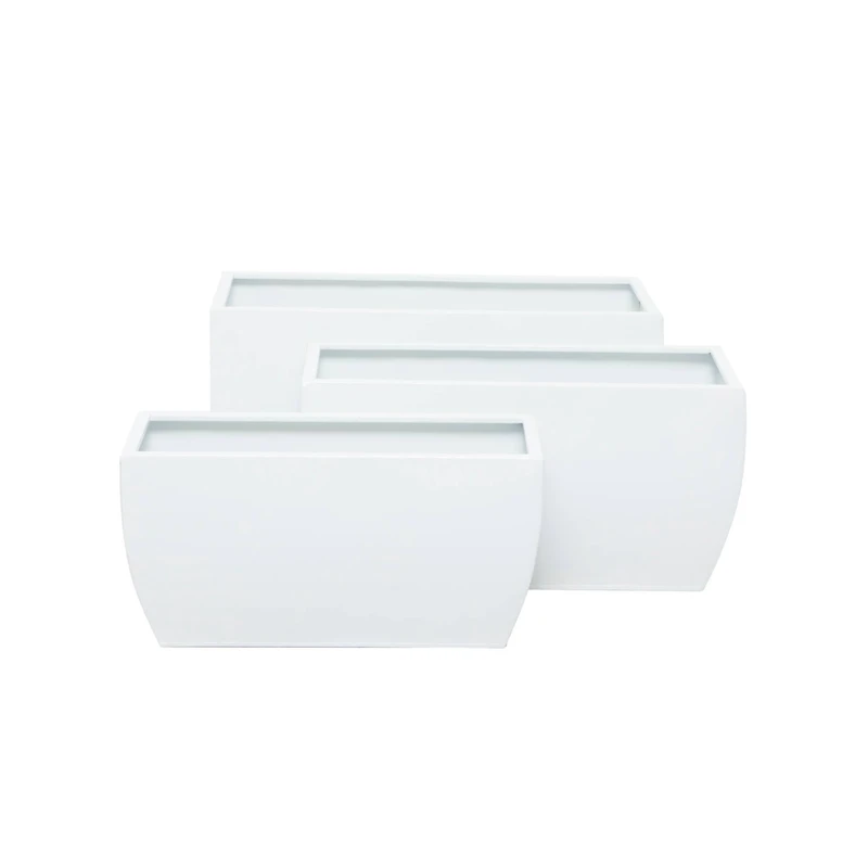 White Modern Planter, Set of 3" 20", 18", 16"
