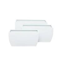 White Modern Planter, Set of 3" 20", 18", 16"