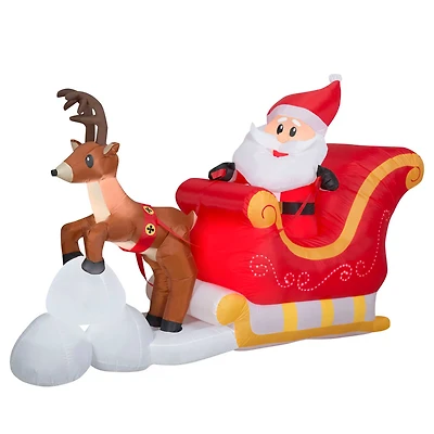 5.5ft. Lightshow Airblown® Inflatable Sewn-in Micro LED Christmas Santa & Sleigh Takeoff