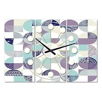 Designart Retro Geometric Design IV Oversized Mid-Century Modern Multipanel Wall Clock