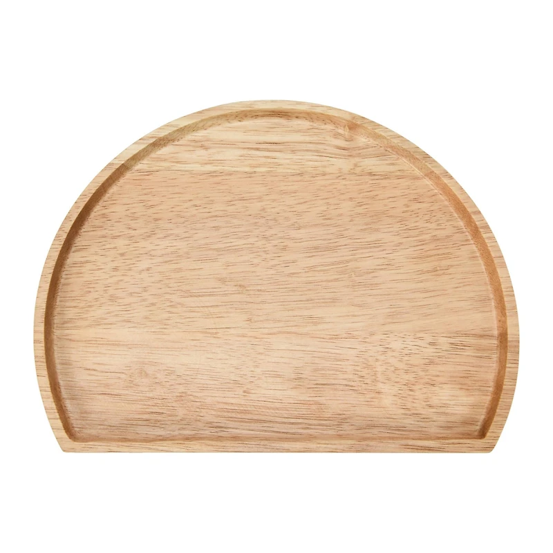 Hello Honey® 11" Natural Modern Wood Semi Circle Tray