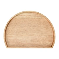 Hello Honey® 11" Natural Modern Wood Semi Circle Tray