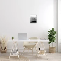 Stupell Industries Misty Clouds Eerie Mountain Landscape Black White in White Frame Wall Art