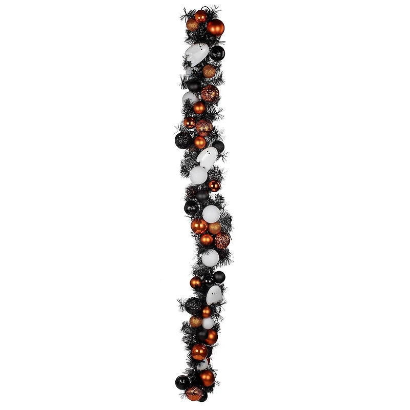 6ft. Orange, Black & White Ghost & Ornament Garland by Ashland®